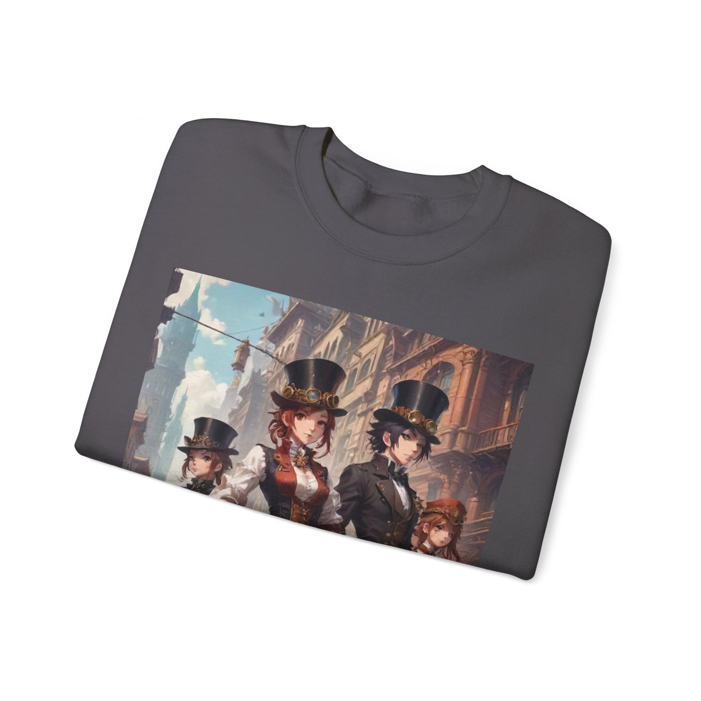 AI Anime Steampunk Crewneck Sweatshirt