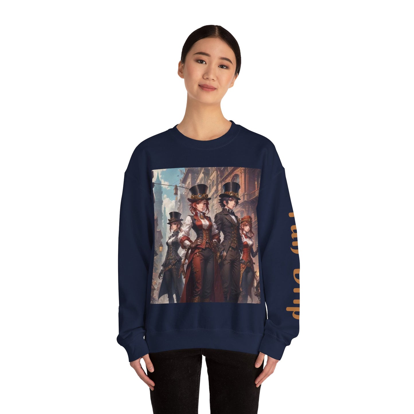AI Anime Steampunk Crewneck Sweatshirt
