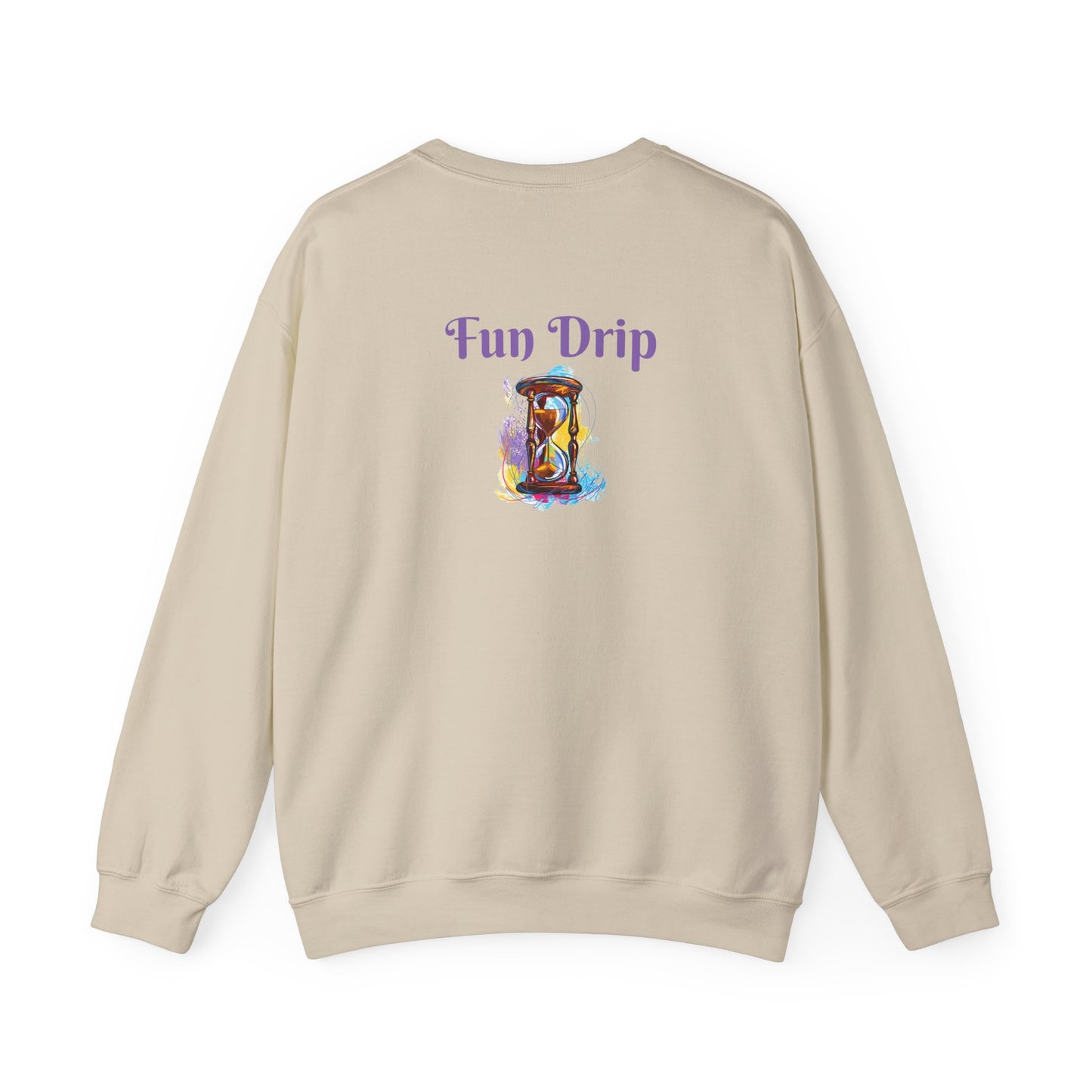 Unisex Heavy Blend Crewneck Sweatshirt, watercolor hourglass, colorful hourglass, time keeping, hourglass