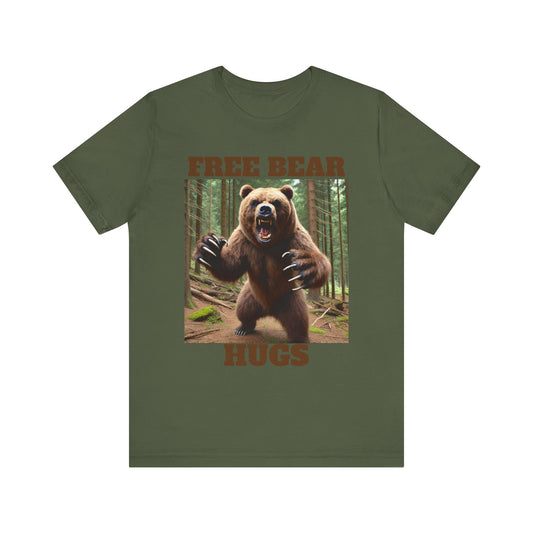 Free Bear Hugs T-Shirt, Cute Quote Tee, Bear Lover Gift, Funny Animal Graphic Shirt, Unisex Jersey Top
