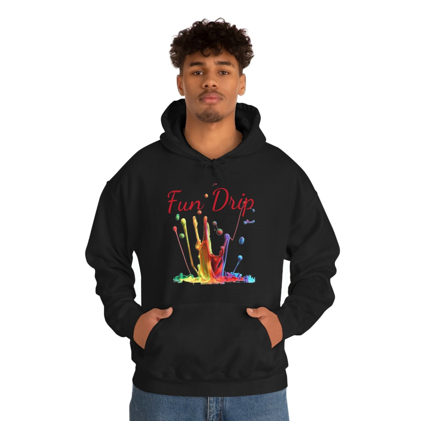Unisex Heavy Blend Hooded Sweatshirt, Paint Dripping, Colorful, splatter, Fun, Paint