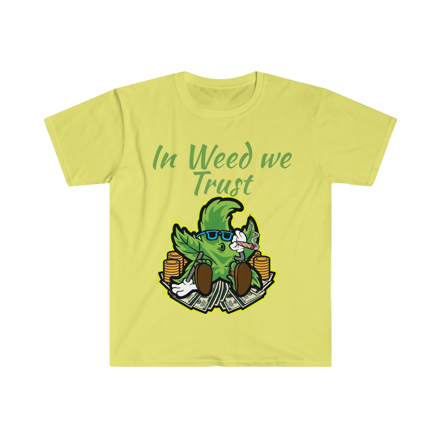Unisex Softstyle T-Shirt, Trust weed, smoke, green, weed, money, stacks, cash