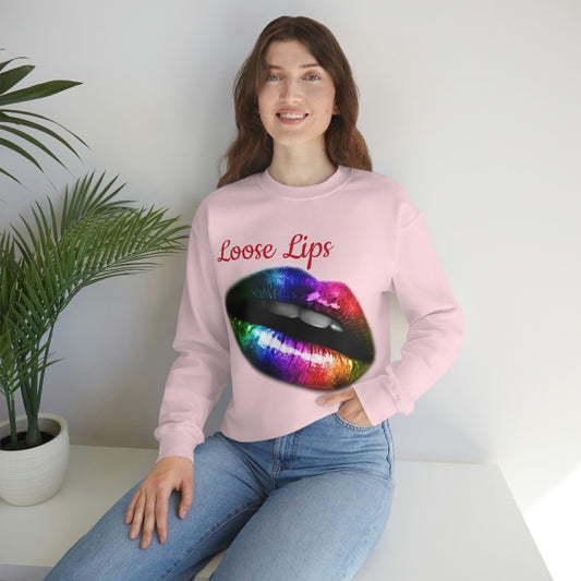 Sweatshirt Rainbow Lips, Loose Lips