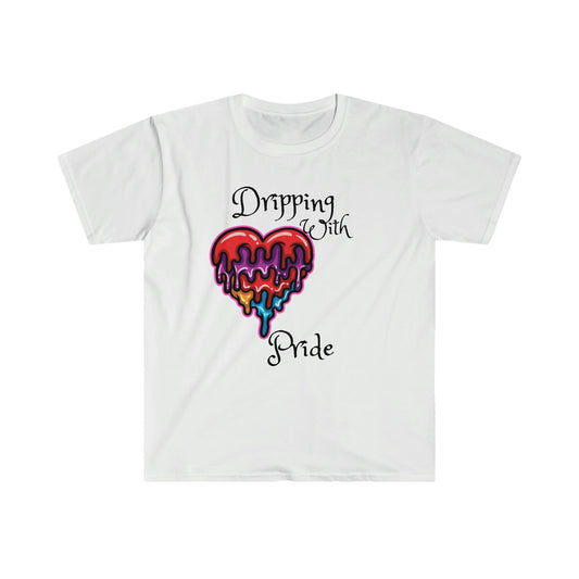 Unisex Softstyle T-Shirt, Pride, dripping heart, heart