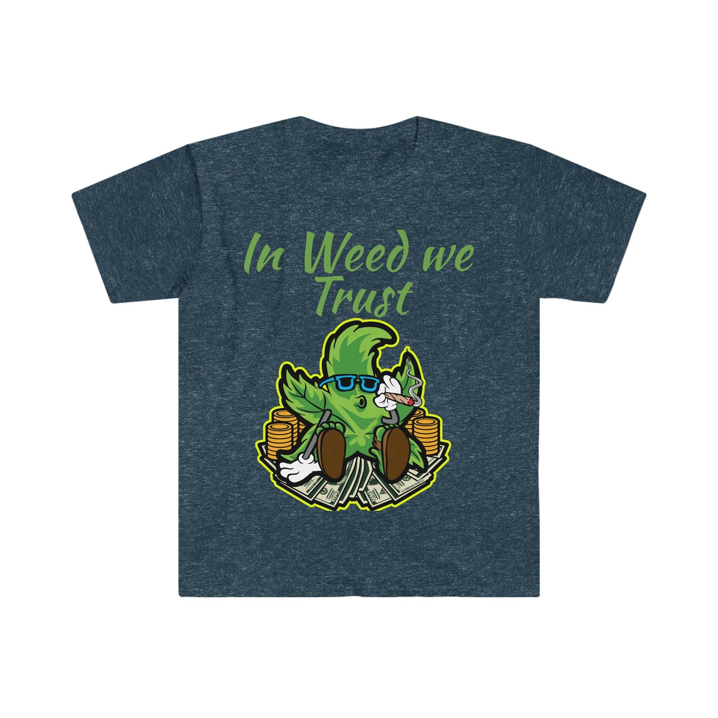 Unisex Softstyle T-Shirt, Trust weed, smoke, green, weed, money, stacks, cash