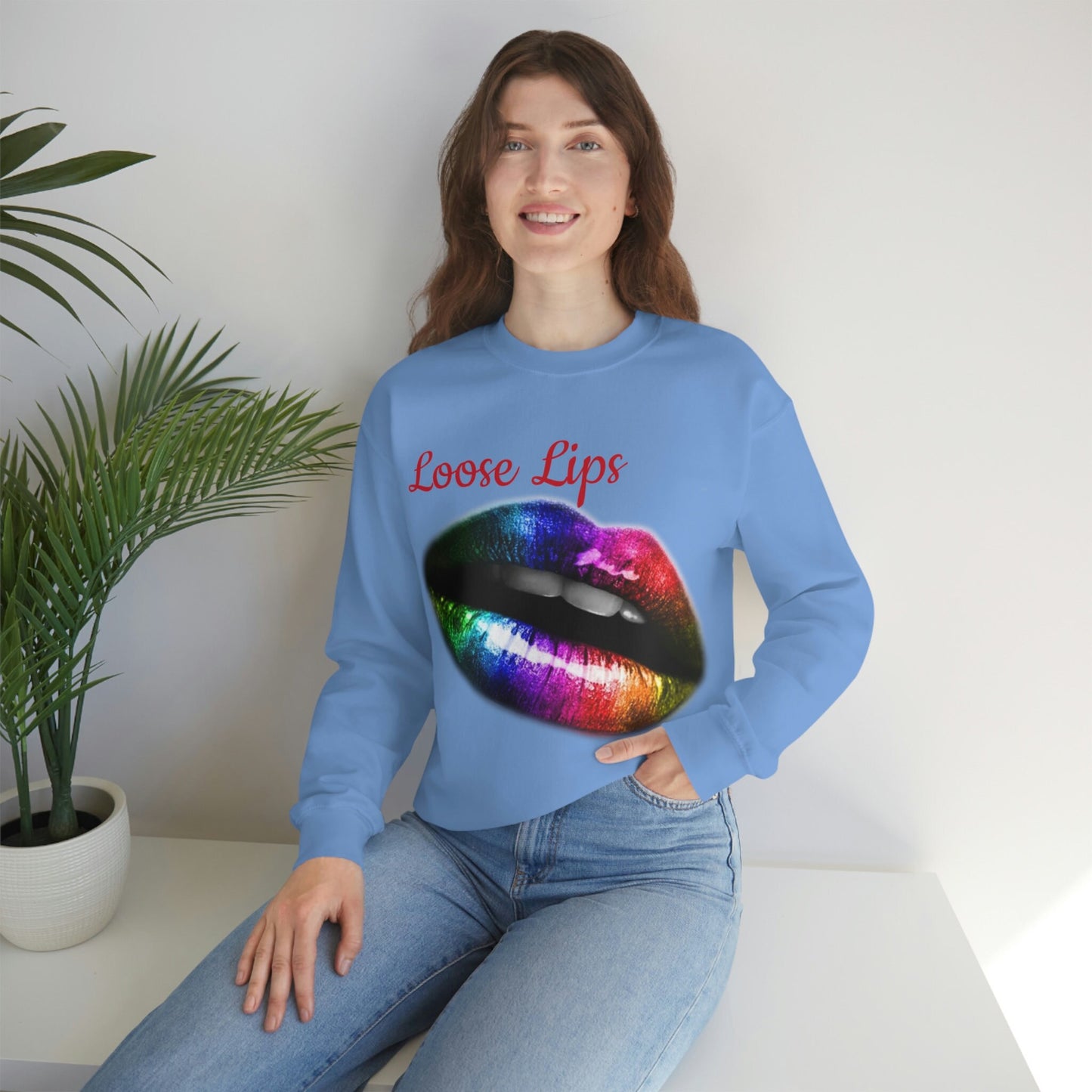 Sweatshirt Rainbow Lips, Loose Lips
