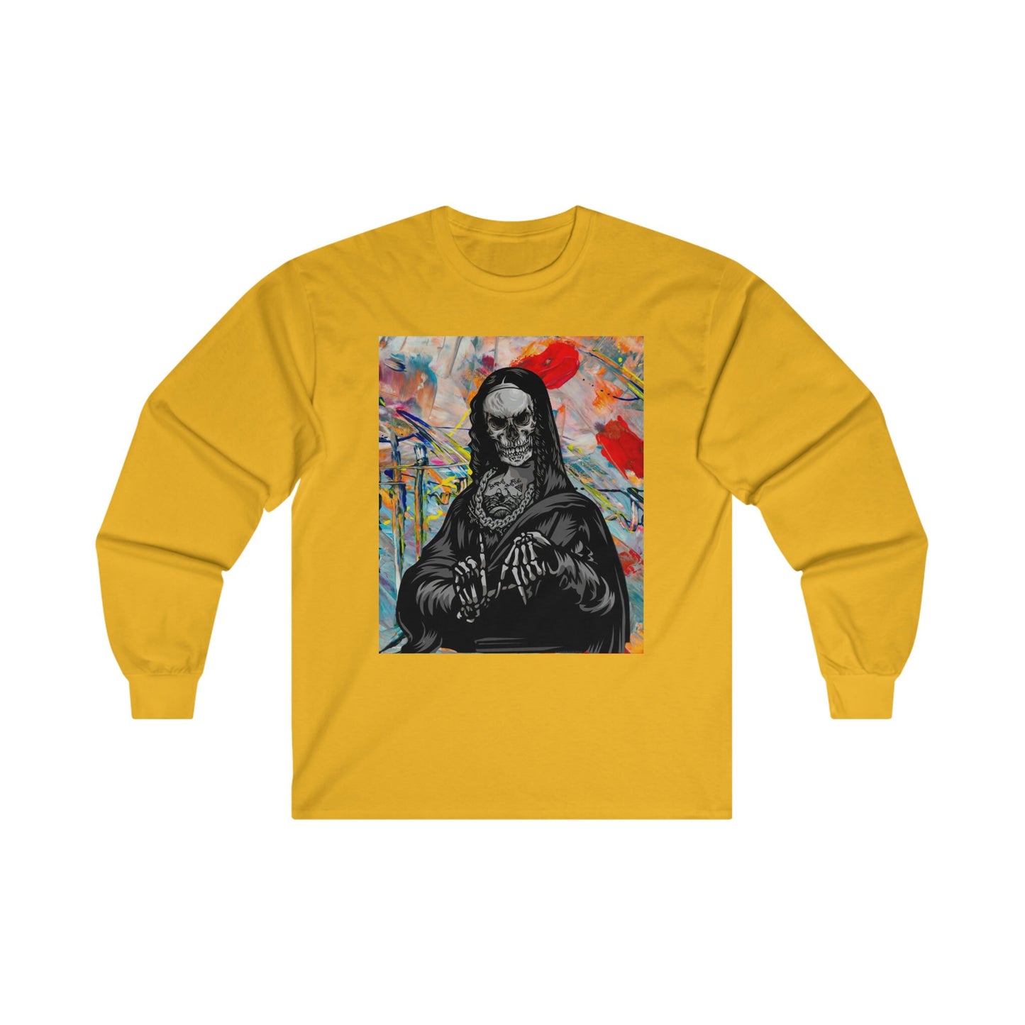 Ultra Cotton Long Sleeve Tee, Mona Lisa art
