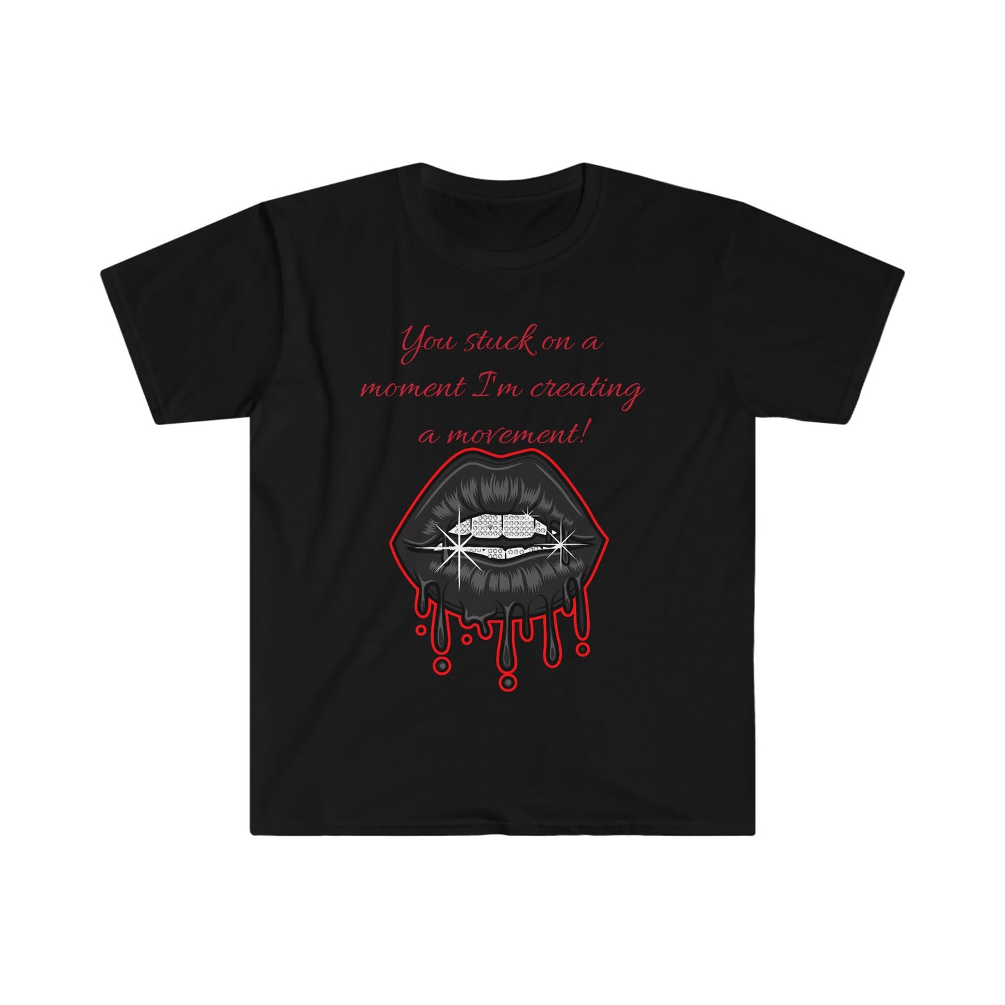 Unisex Softstyle T-Shirt, Lips, dripping lips, sparkling lips, mouth