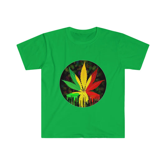 Unisex Softstyle T-Shirt, Dripping color, dripping weed,