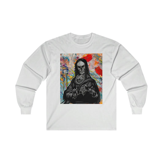 Ultra Cotton Long Sleeve Tee, Mona Lisa art