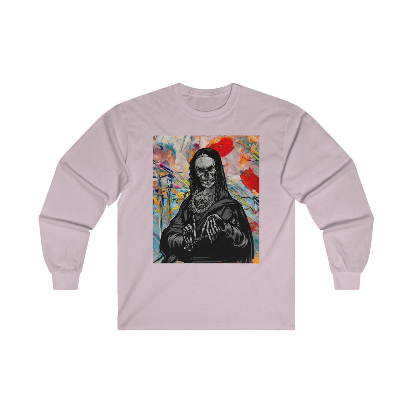 Ultra Cotton Long Sleeve Tee, Mona Lisa art