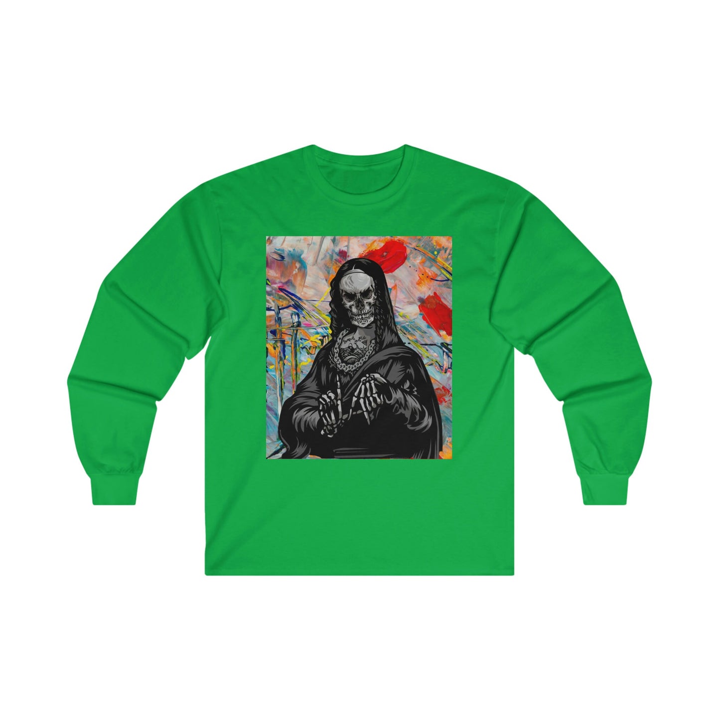 Ultra Cotton Long Sleeve Tee, Mona Lisa art