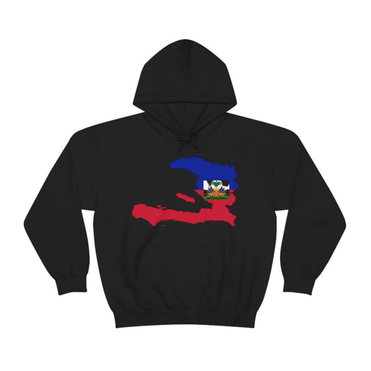 Unisex Heavy Blend Hooded Sweatshirt, Flag Haitian, coat of arms, Haiti