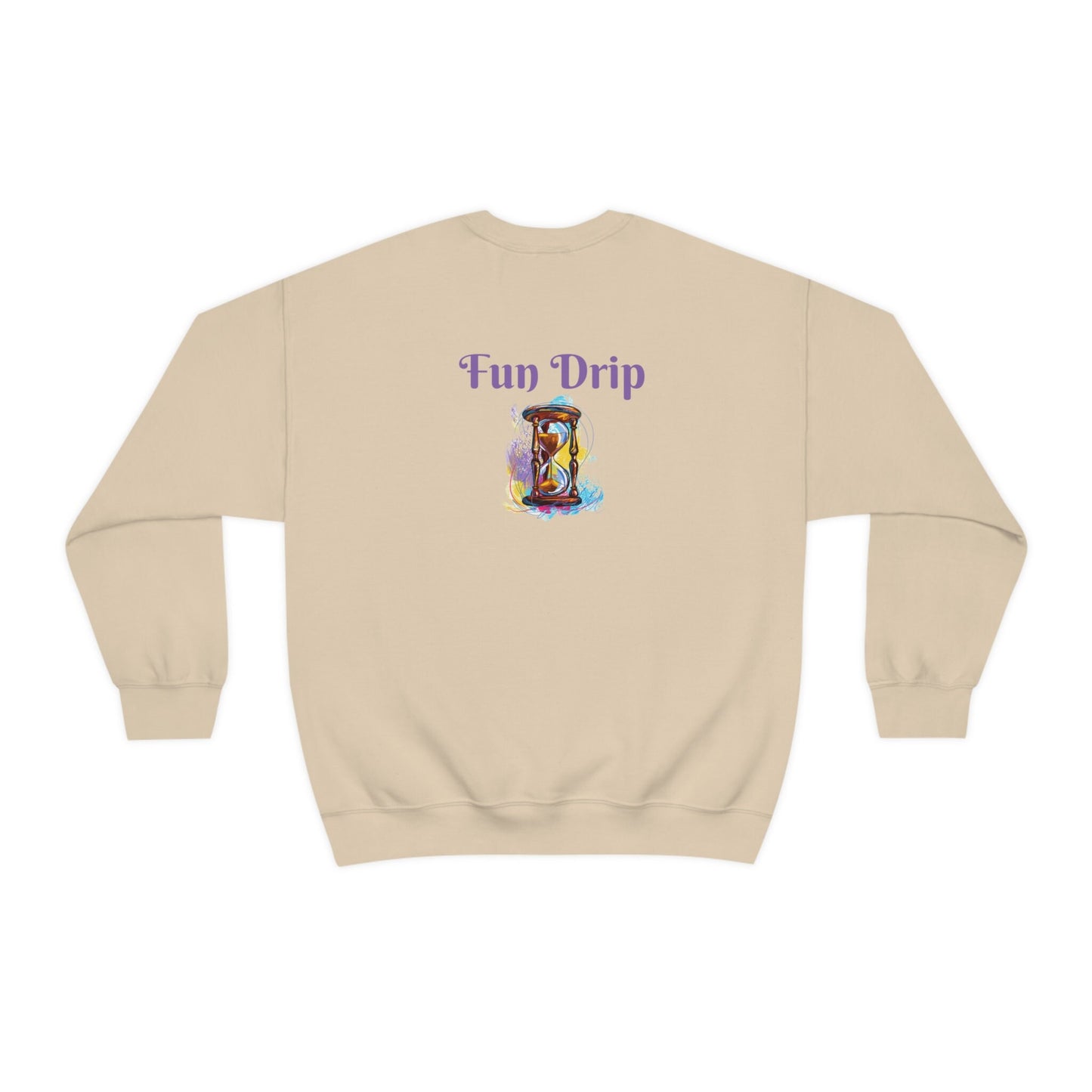 Crewneck Sweatshirt, watercolor hourglass, colorful hourglass, time keeping, hourglass