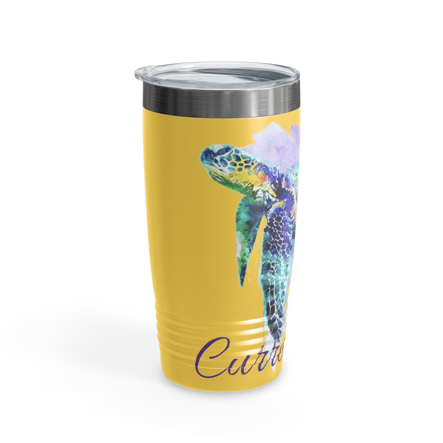 Ringneck Tumbler, 20oz, Watercolors, sea turtle, baby sea turtle, ocean turtle, water, paint