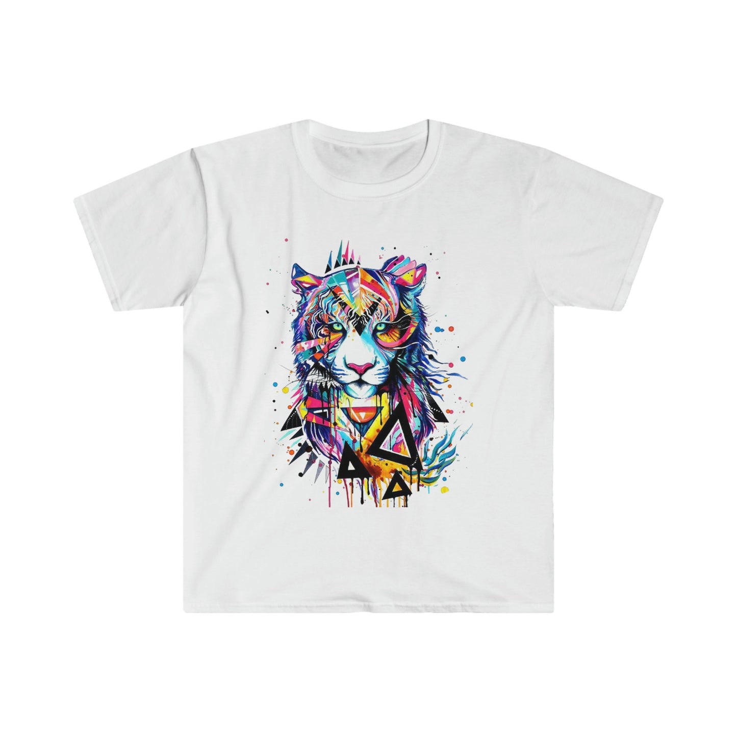 Unisex Softstyle T-Shirt, colorful tiger, watercolor animal, vibrant tiger