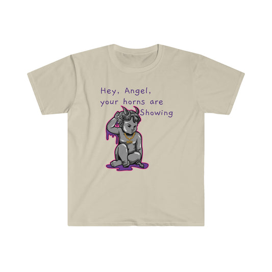 Unisex Softstyle T-Shirt, Horns, demon, gangster, statue, hustle