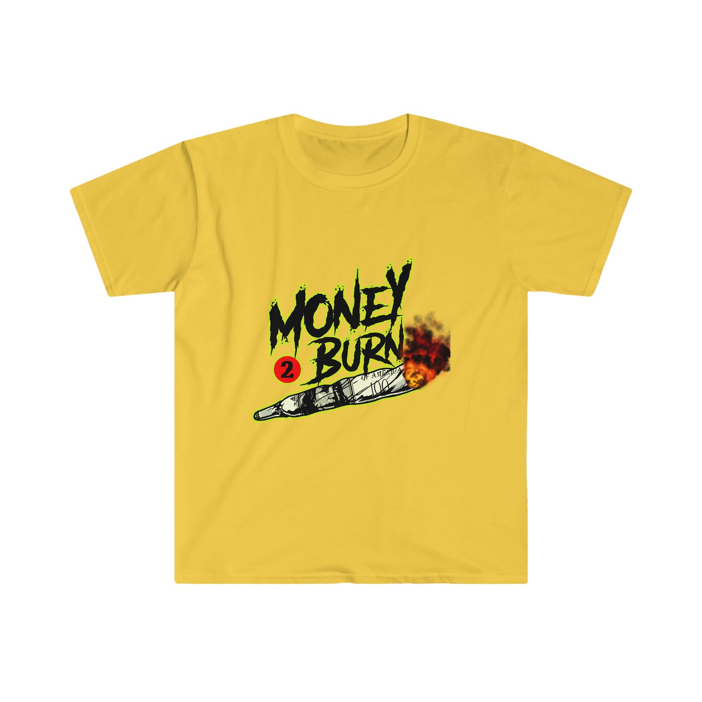 Unisex Softstyle T-Shirt, money, money to burn, fire, burning money