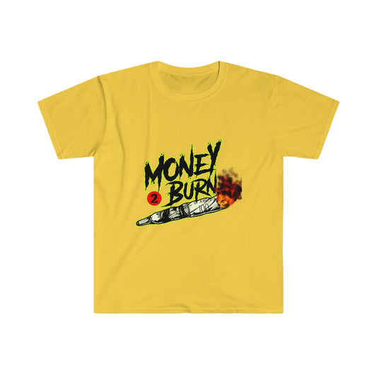 Unisex Softstyle T-Shirt, money, money to burn, fire, burning money