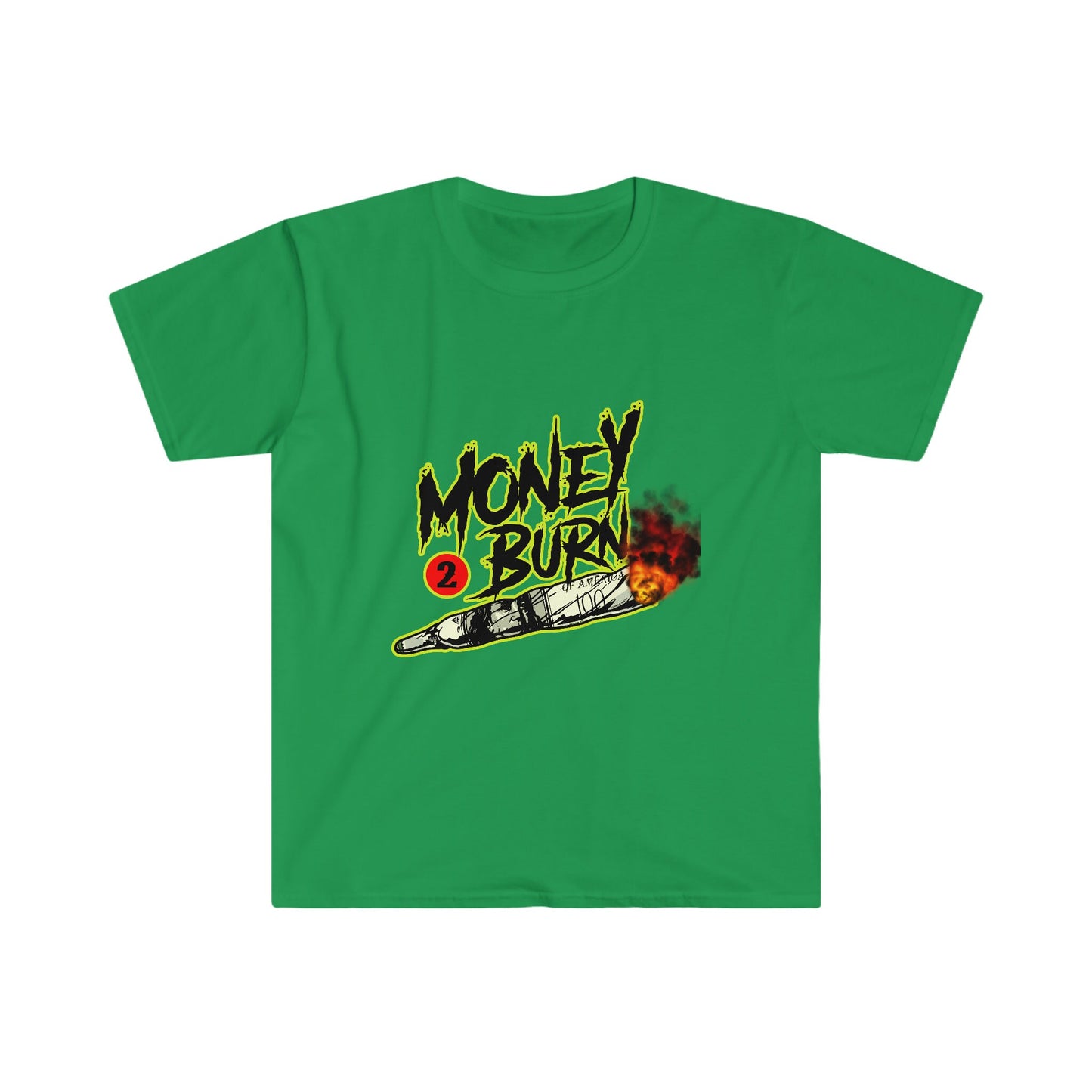 Unisex Softstyle T-Shirt, money, money to burn, fire, burning money
