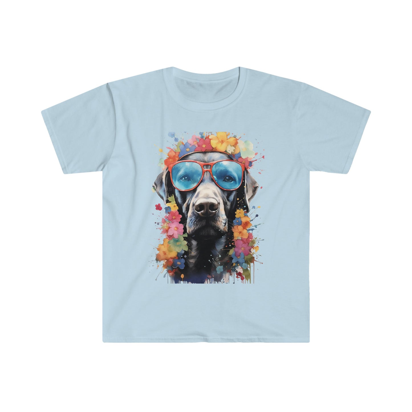 Dog with flowers, dog with glasses, dog, flower crown, Weimaraner with glasses and a flower crown